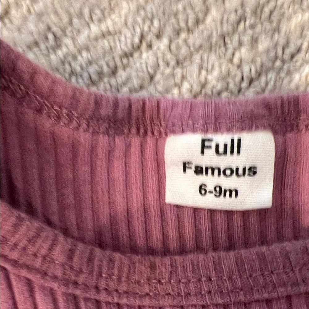 Kids Ribbed Matching Set in Mauve
